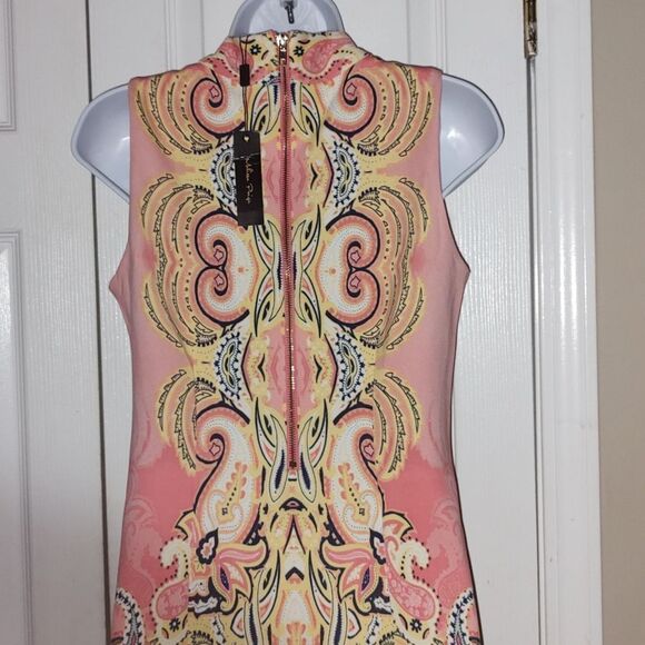 Melissa Paige  peachy pailsey  tank style stretch dress  Sz XS  NWT - Picture 6 of 9